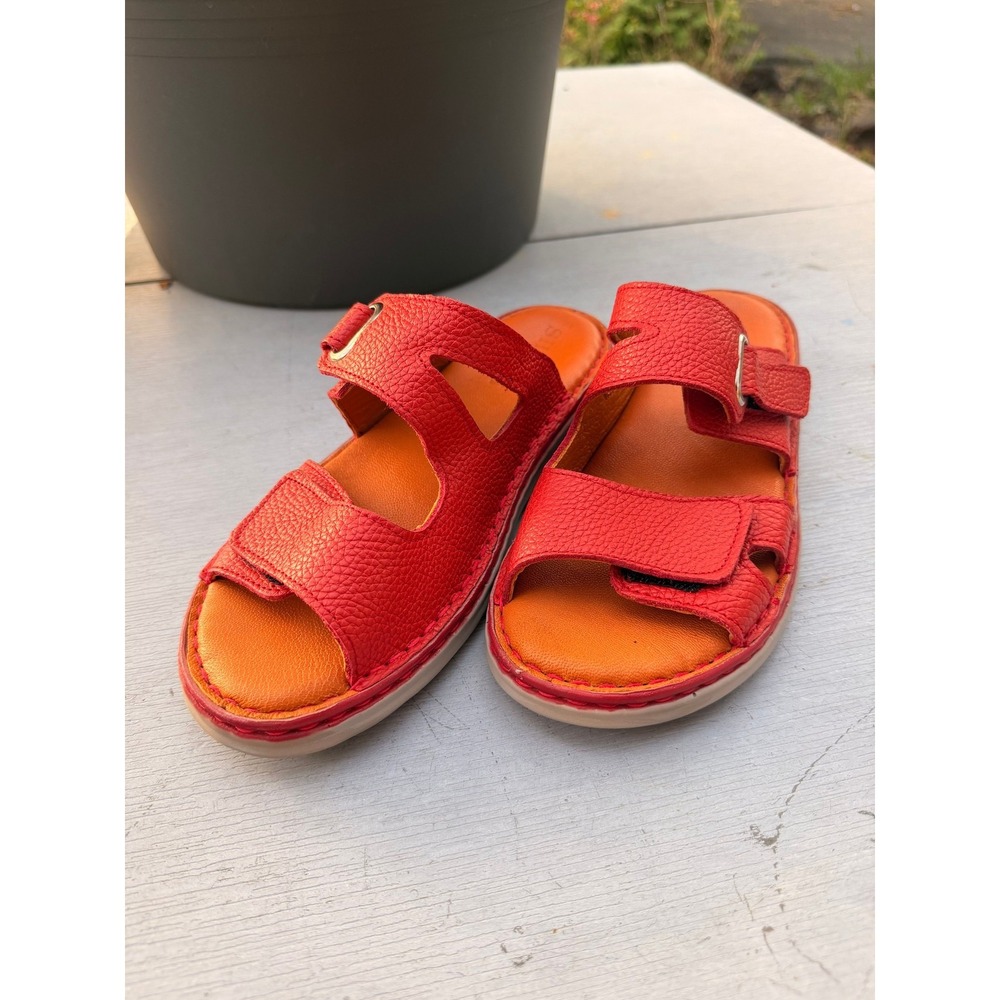 Maxim‎ Sienna Red Leather Adjustable Strap Flat Sandals EU 39 US Womens 8.5 - Picture 2 of 6